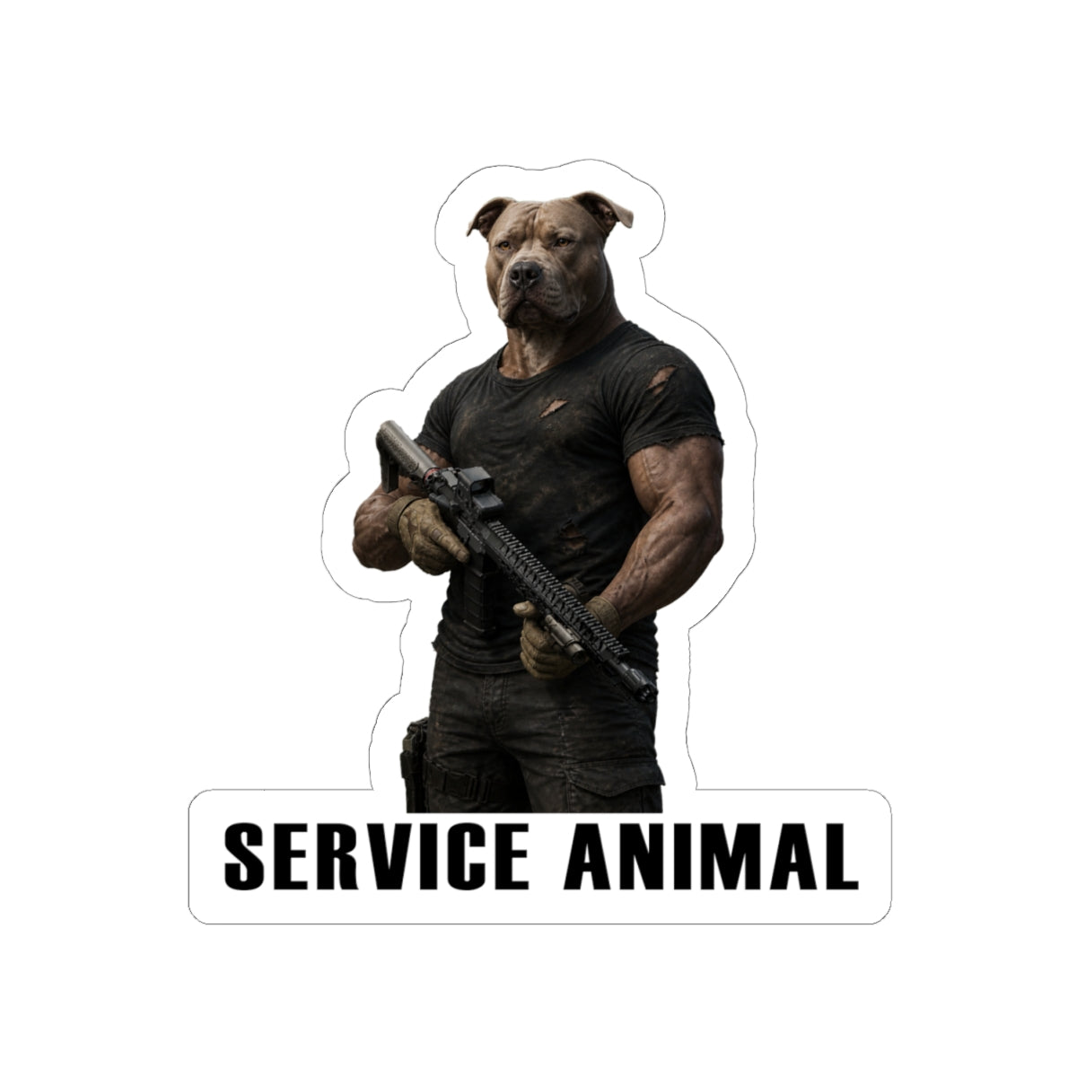 Service Animal Pit Bull Sticker