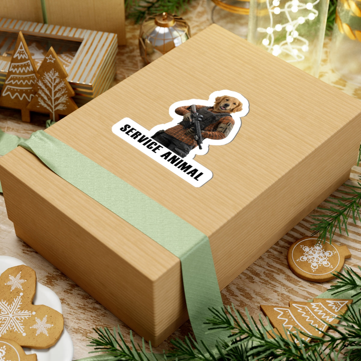 Service Animal Golden Retriever Sticker