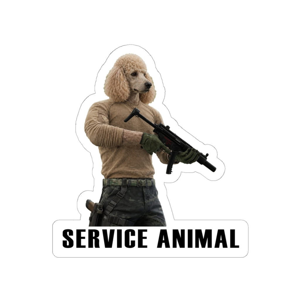 Service Animal Poodle Sticker