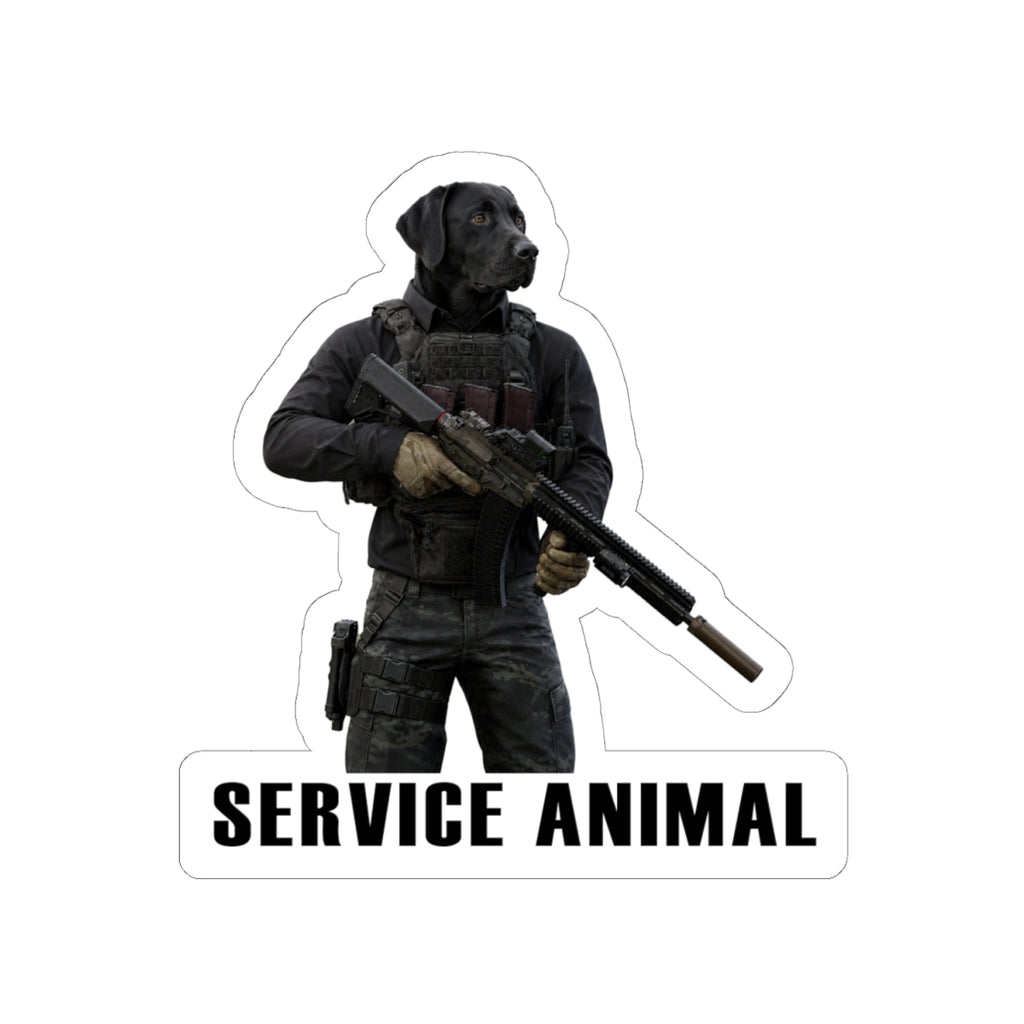 Service Animal Black Lab Sticker