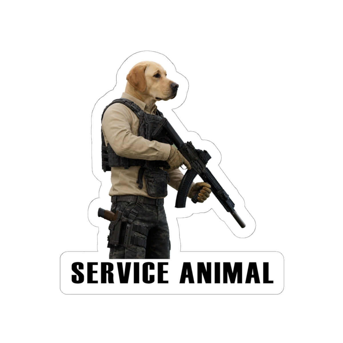 Service Animal Yellow Lab Sticker