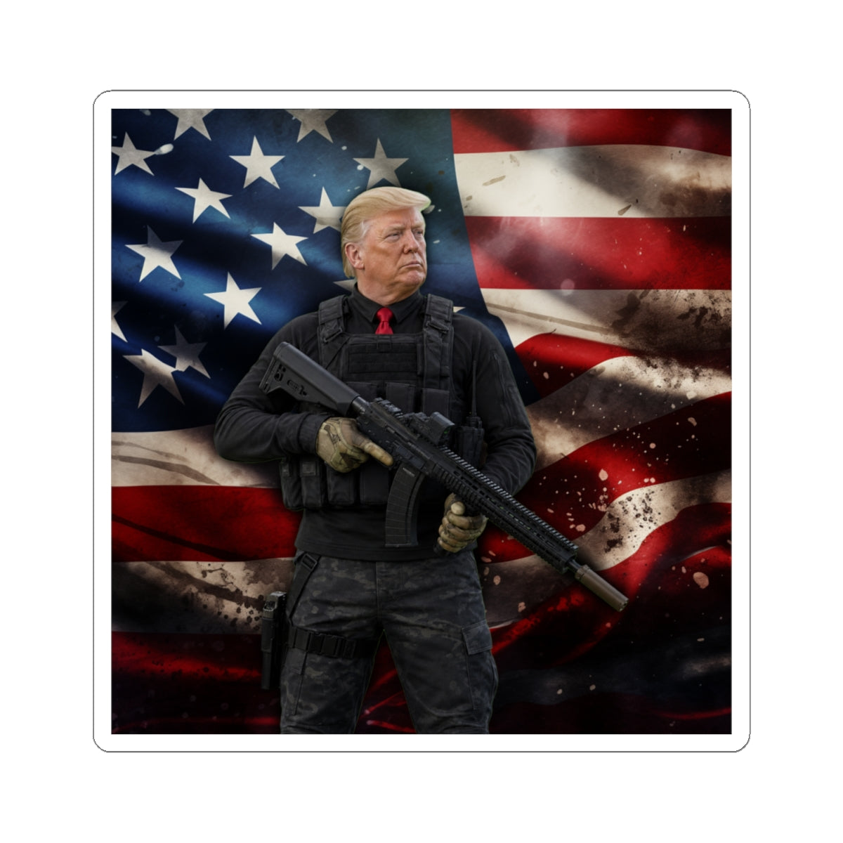 Operative #4547 Sticker with Flag