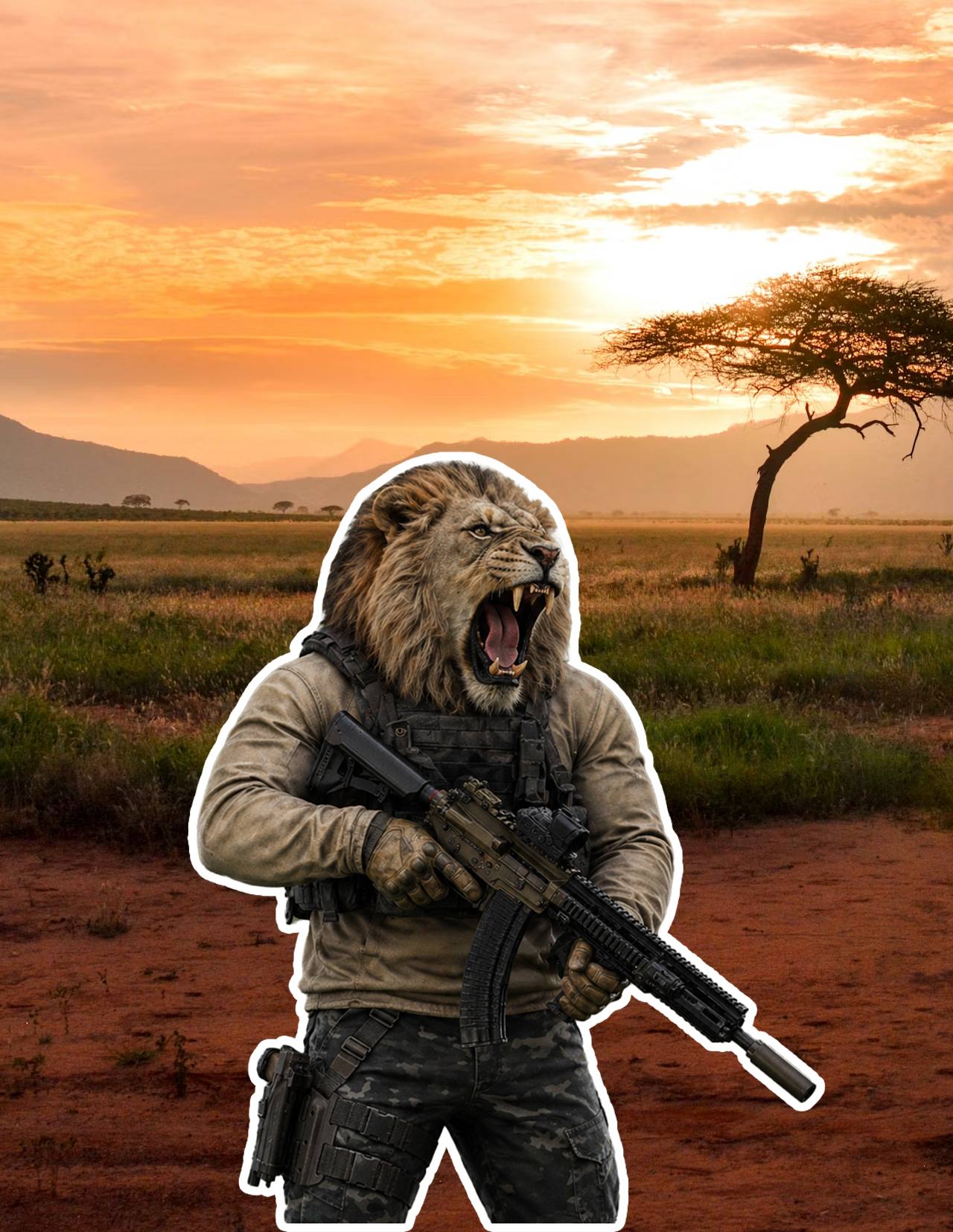 Lion Operative Sticker