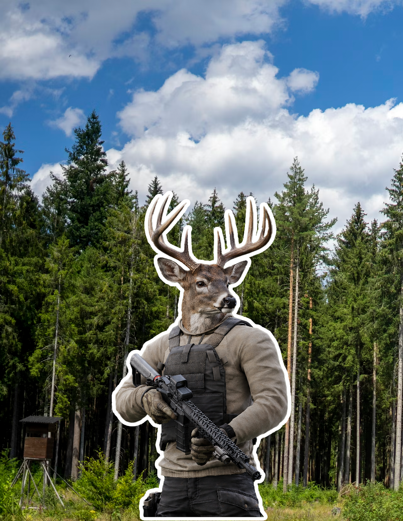 Deer Operative Sticker