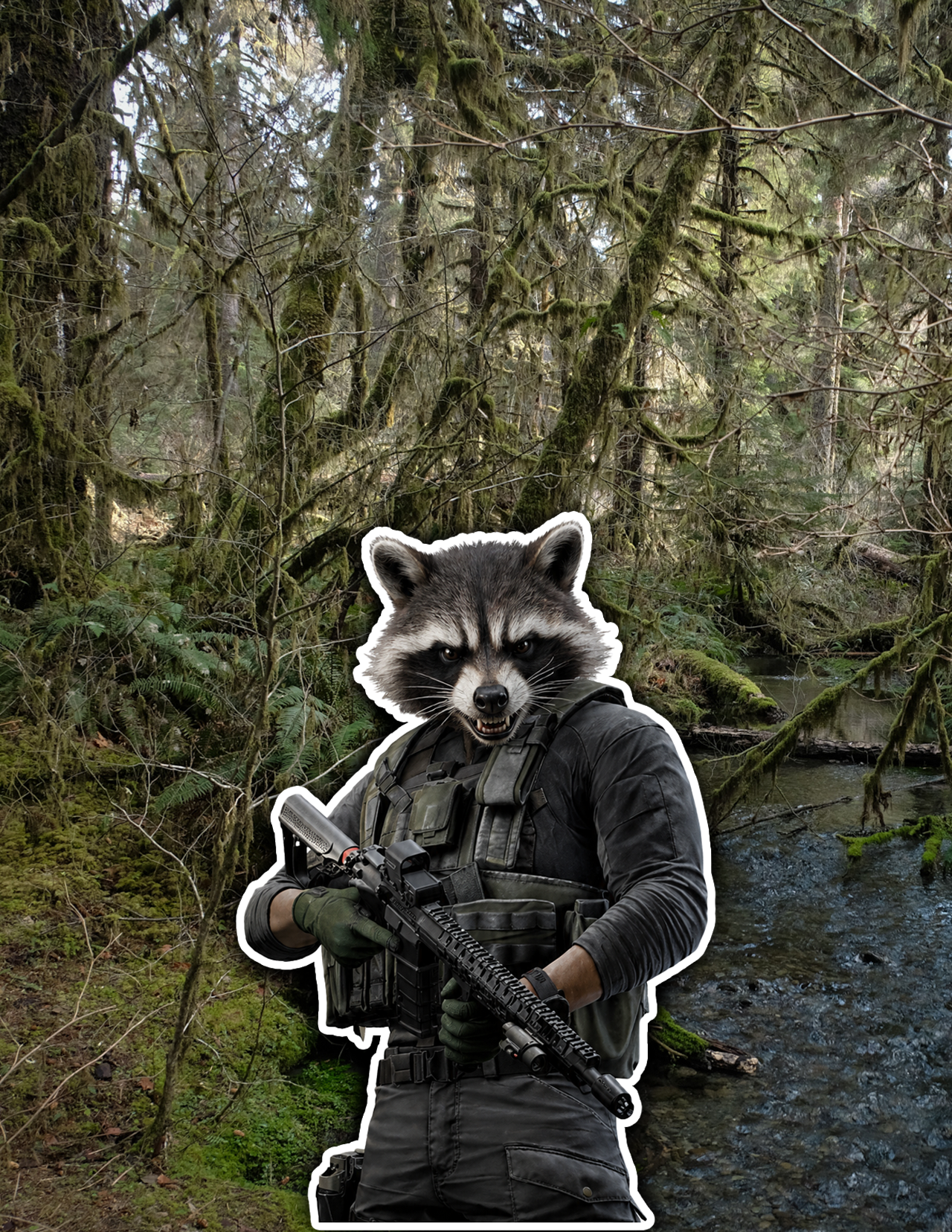 Raccoon Operative Sticker