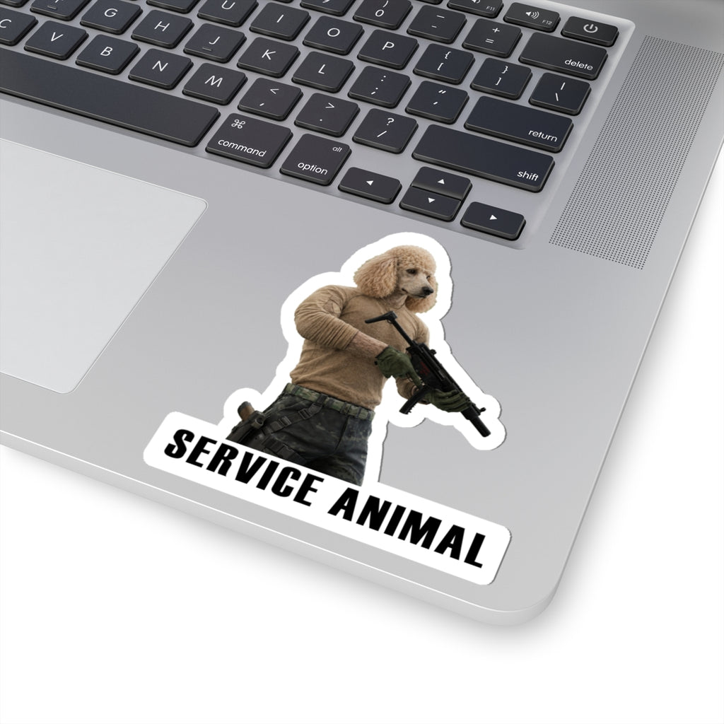 Service Animal Poodle Sticker