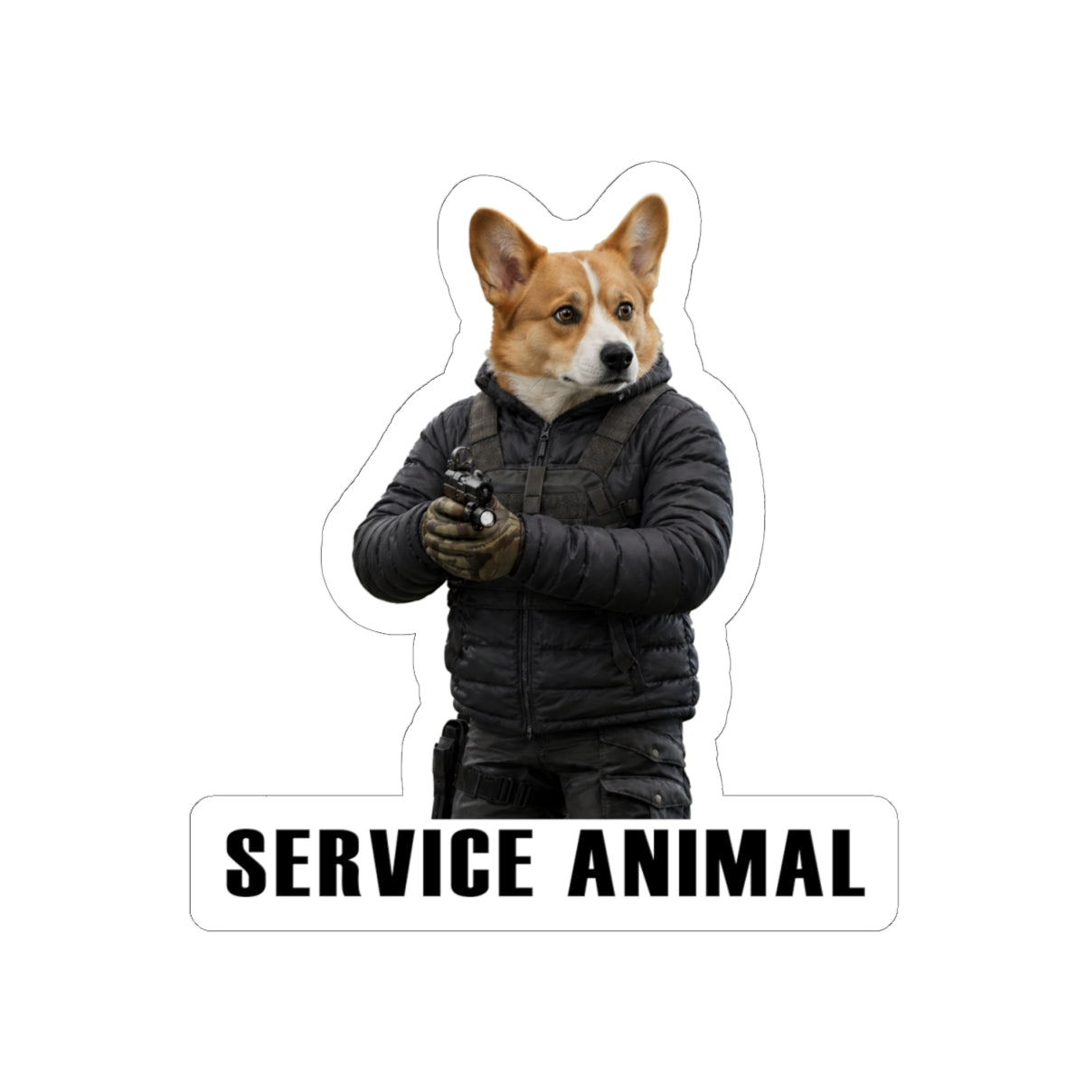 Service Animal Corgie Sticker