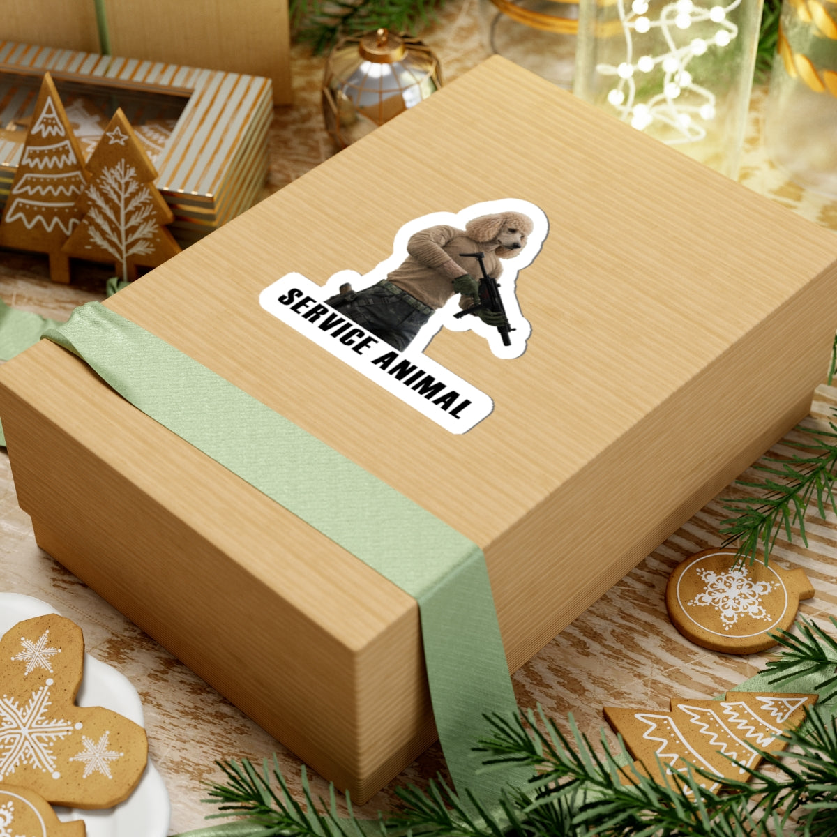 Service Animal Poodle Sticker