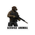 Service Animal Chocolate Lab Sticker