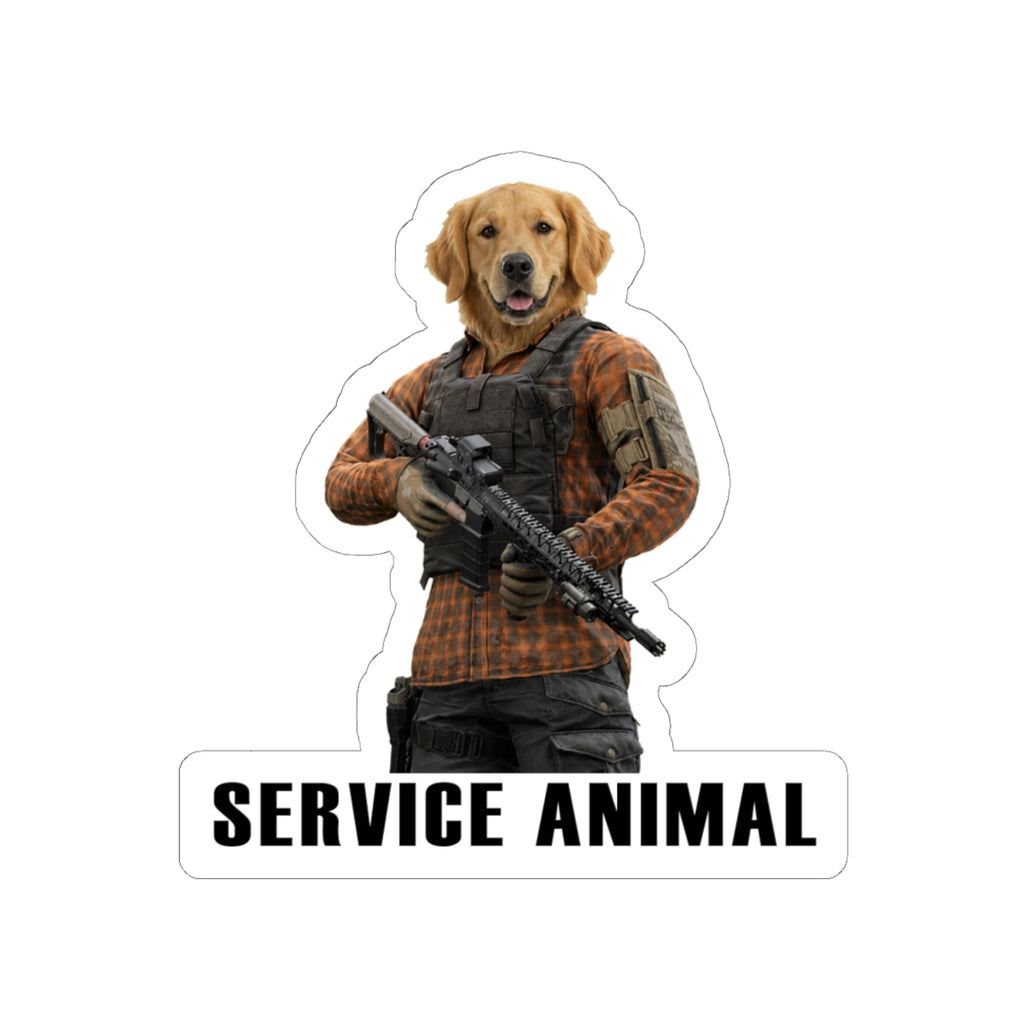 Service Animal Golden Retriever Sticker
